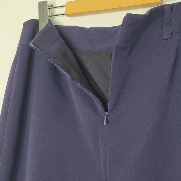 Vintage Women's Purple Back Zipper Front Slit Casual A-Line Business Skirt 8 - Picture 6 of 11